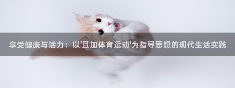 熊猫体育sports：享受健康与活力：以\'且加体育运动\'为指导思想的现代生活实践